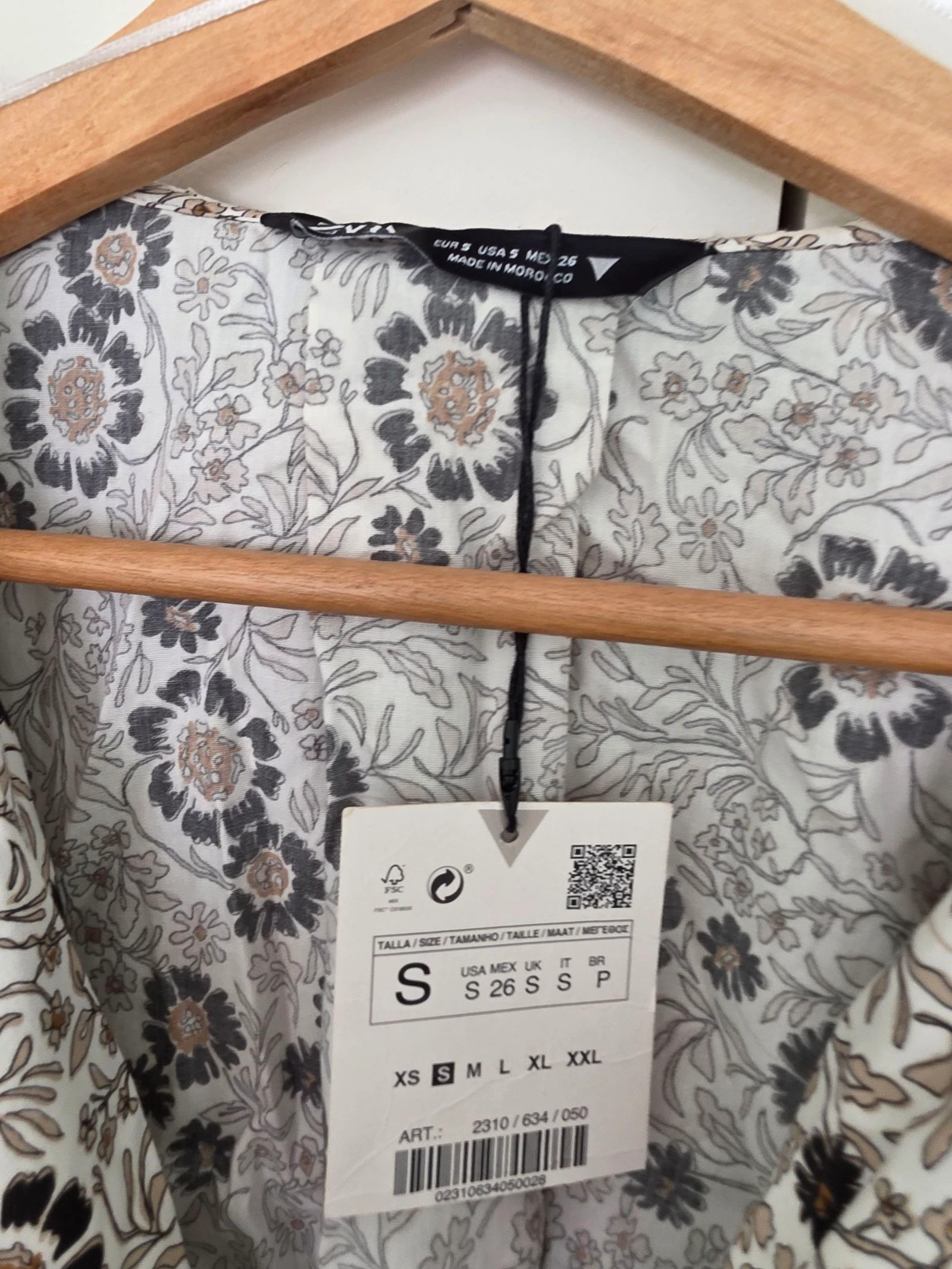 Beige/Brown New Blouse | Zara | Size S – photo 3